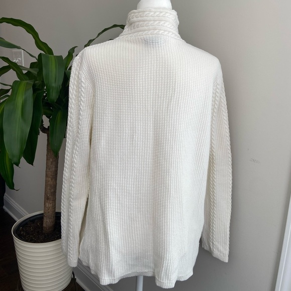 Nautica Women's Shawl Collar Fisherman Cable Knit Long Sleeve Sweater - Size XXL - Picture 5 of 6